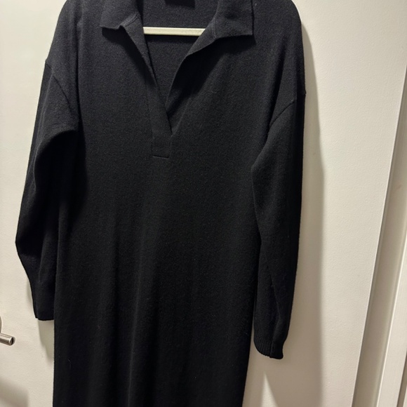 Everlane Black Cashmere Polo Dress - Picture 2 of 7